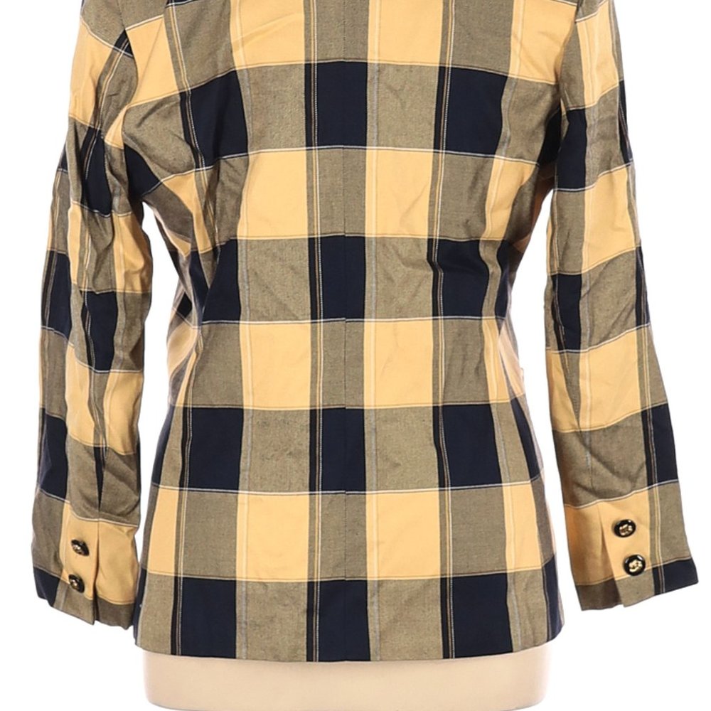NWT Vintage STIRLING COOPER Yellow & Black Plaid 1990s Blazer Size 14 - Picture 4 of 4